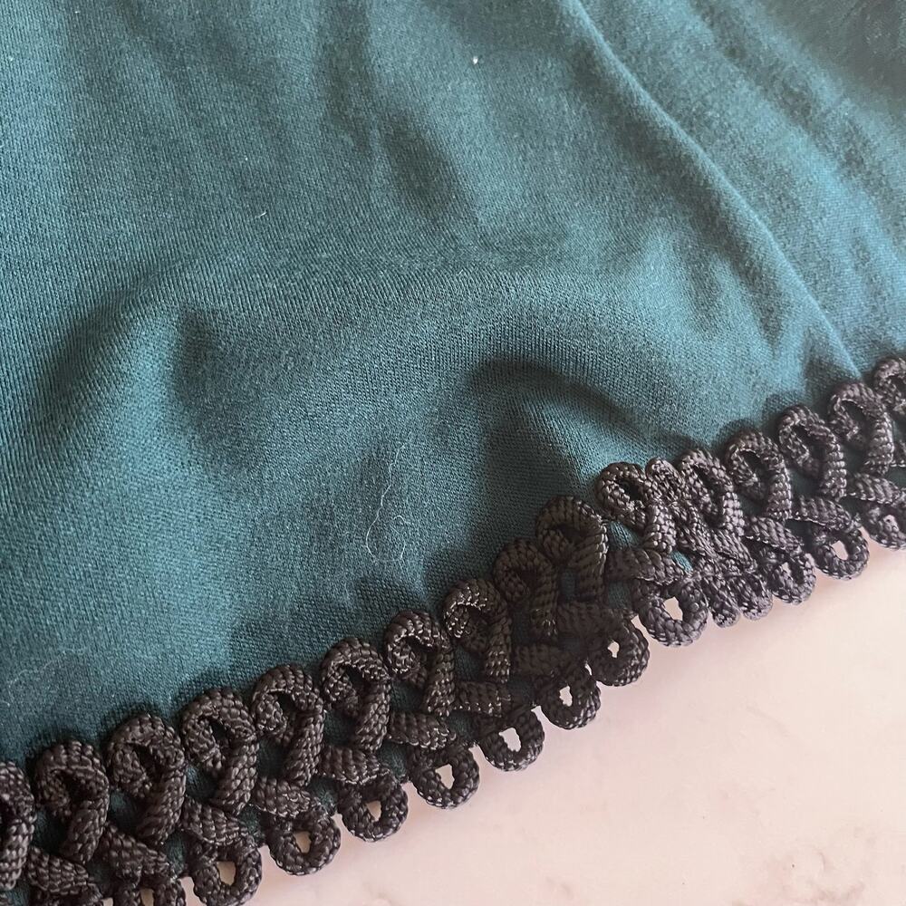 Andrew GN Embroidered Rope Trim Fit & Flare Dress Green Size 36/ US 4 - Picture 6 of 9